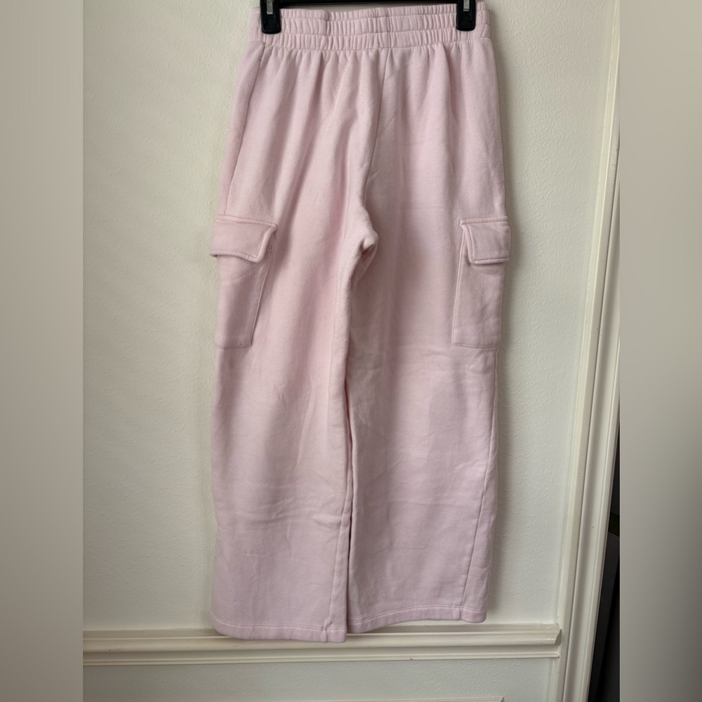 Light Pink Cargo Sweatpants with Positive Script - Picture 2 of 2